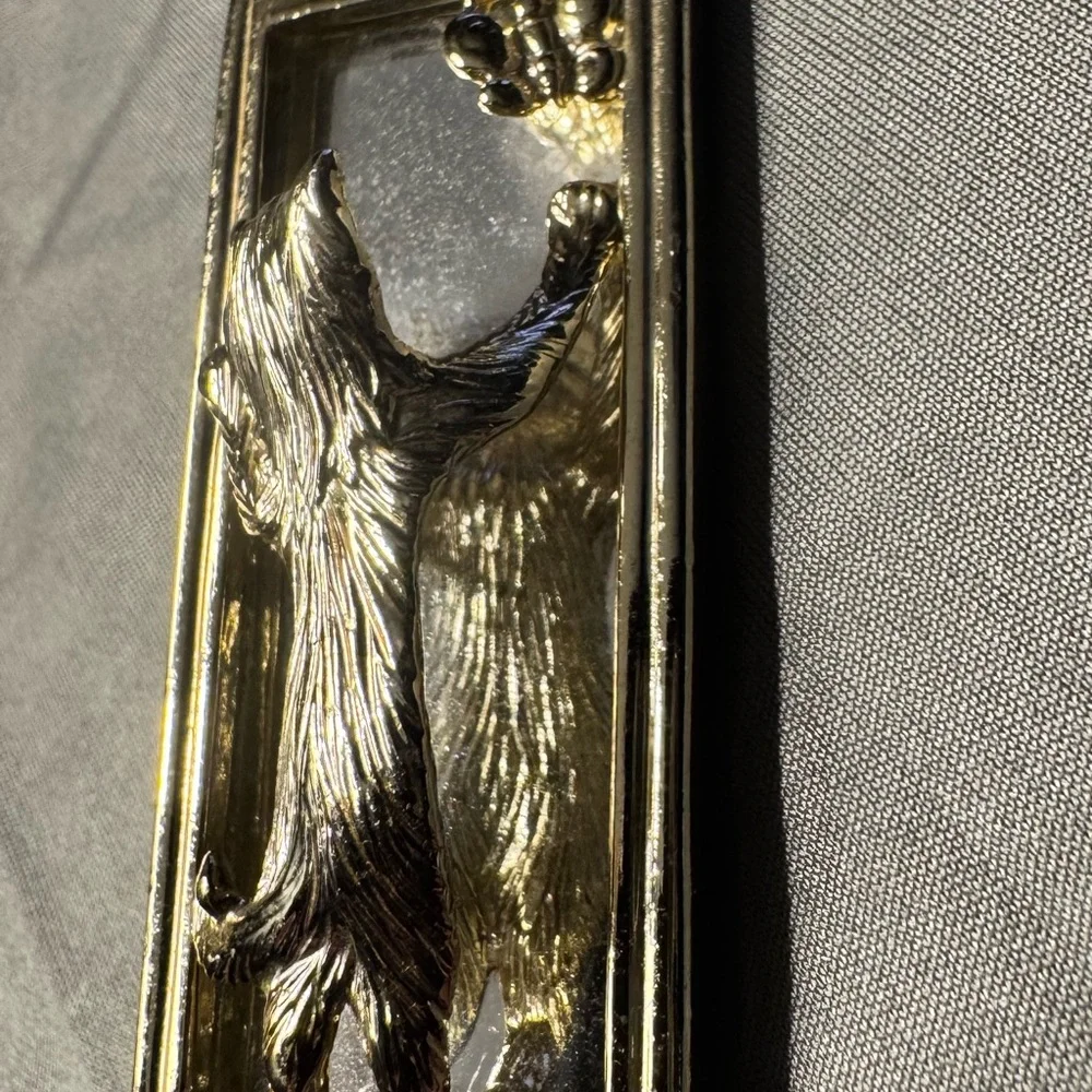 Adorable Vintage AJC cat & mirror brooch